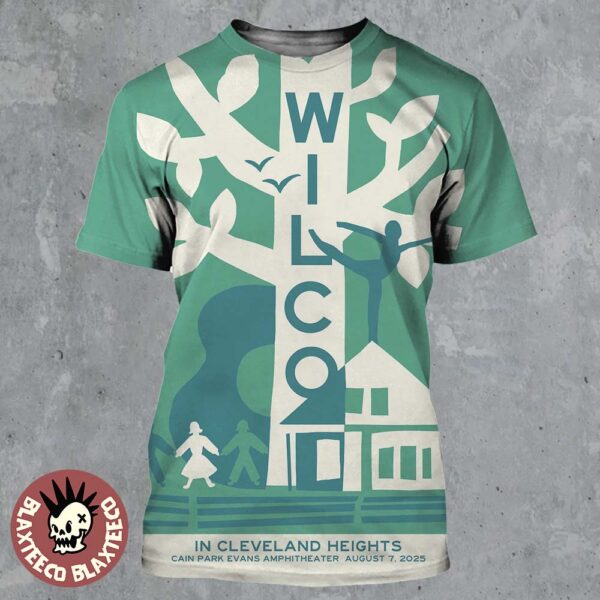 Wilco Cleveland Heights Ohio 2025 Gig Poster At Cain Park Evans Amphitheater On August 7 2025 All Over Print Shirt