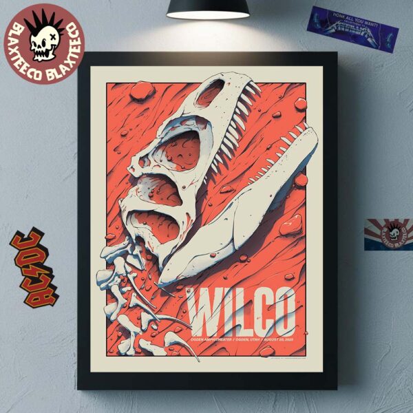 Wilco Ogden Utah 2025 Show Poster At Ogden Amphitheater On August 20 2025 The T-Rex Bones Art Home Decor Poster Canvas