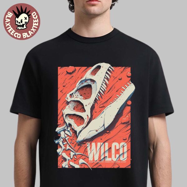 Wilco Ogden Utah 2025 Show Poster At Ogden Amphitheater On August 20 2025 The T-Rex Bones Art T-Shirt