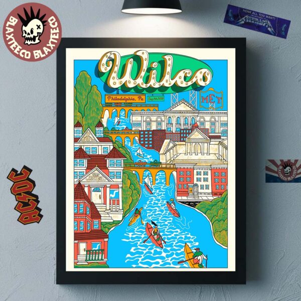 Wilco Philadelphia PA 2025 Gig Poster At The Met On August 5 2025 Home Decor Poster Canvas