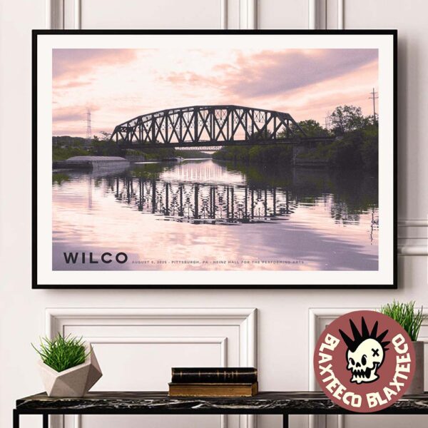 Wilco Pittsburgh PA 2025 Gig Poster At Heinz Hall On August 6 2025 Home Decor Poster Canvas