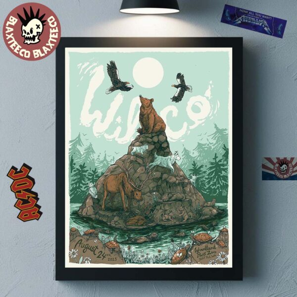 Wilco Seattle Washington 2025 Gig Poster For Show At Woodland Park Zoo On August 24 2025 Home Decor Poster Canvas