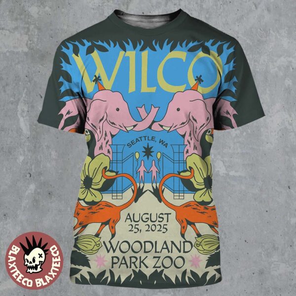Wilco Seattle Washington 2025 Night 2 Concert Poster At Woodland Park Zoo On August 25 2025 All Over Print Shirt