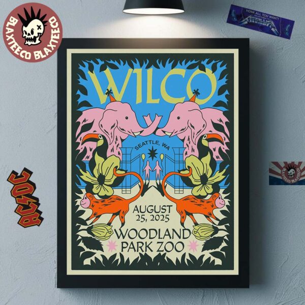 Wilco Seattle Washington 2025 Night 2 Concert Poster At Woodland Park Zoo On August 25 2025 Home Decor Poster Canvas