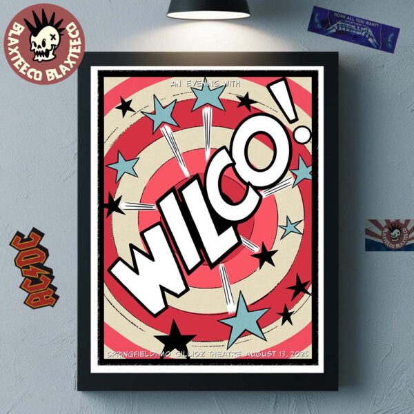 Wilco Springfield Missouri 2025 Event Poster At Gillioz Theatre On August 13 2025 Home Decor Poster Canvas