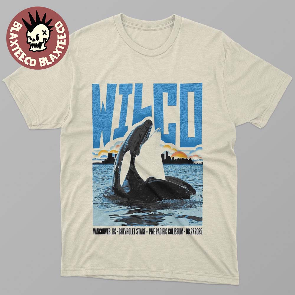 Wilco Vancouver BC 2025 Concert Poster At Chevrolet Stage At PNE Pacific Coliseum On August 27 2025 The Orca Art T-Shirt