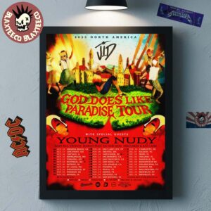 Young Nudy God Does Like Paradise Tour 2025 North America Cities Dates Home Decor Poster Canvas