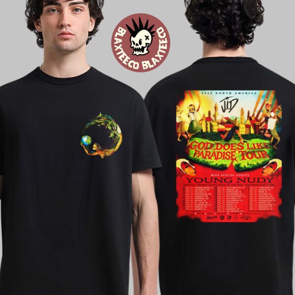 Young Nudy God Does Like Paradise Tour 2025 North America Cities Dates Two Sided T-Shirt
