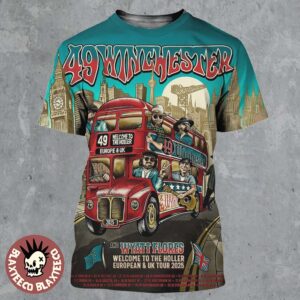 49 Winchester And Wyatt Flores Welcome To The Holler European And UK Tour 2025 AEC Routemaster Art With Tour Dates All Over Print Shirt