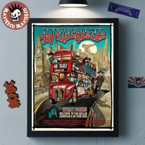 49 Winchester And Wyatt Flores Welcome To The Holler European And UK Tour 2025 AEC Routemaster Art With Tour Dates Poster Canvas
