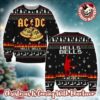ACDC Jingle Hells Bells Let There Be Christmas Flames Pattern Knitted Ugly Christmas Sweater