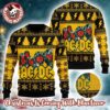 ACDC Band Members Photo Snowflakes And Thunder Logo Pattern Knitted Ugly Christmas Sweater