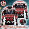 ACDC Band Members Photo Snowflakes And Thunder Logo Pattern Knitted Ugly Christmas Sweater