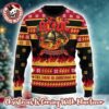 ACDC Big Logo Thunder With Horns Holiday Pattern Red And White Ugly Christmas Sweater
