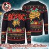 ACDC Power Up Lightning Pattern PWR Up For Xmas Knitted Ugly Christmas Sweater