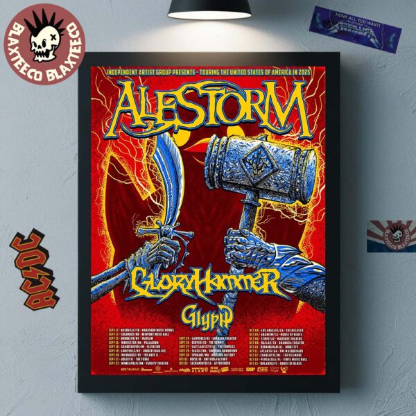 Alestorm Touring The United States Of America In 2025 Schedule Cities Dates Home Decor Poster Canvas
