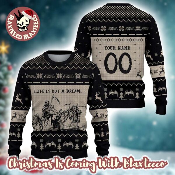 Avenged Sevenfold Life Is A Dream Personalized 2025 Christmas Ugly Sweater
