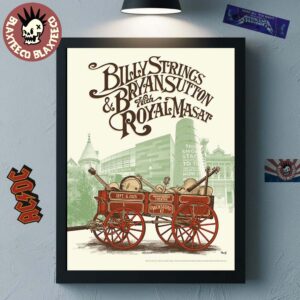 Billy Strings And Bryan Sutton With Royal Masat 2025 On Tour In Owensboro Kentucky Night 2 Venue Poster At Woodward On September 6 2025 Poster Canvas