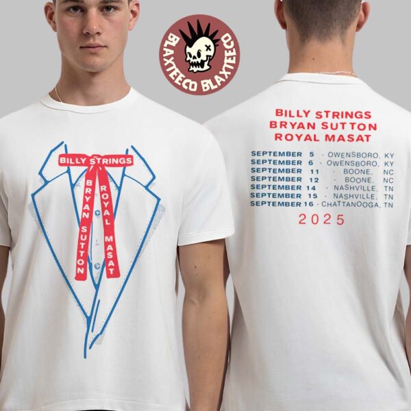 Billy Strings And Bryan Sutton With Royal Masat 2025 On Tour Suit Tee with Dates In Kentucky North Carolina And Tennessee September 2025 T-Shirt