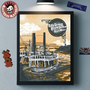 Billy Strings Nashville Tennessee Night 1 Venue Poster At Ryman Auditorium On September 14 2025 By Travis Bone Poster Canvas For Home Decor