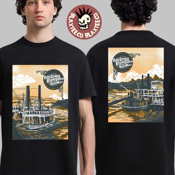 Billy Strings Nashville Tennessee Uncut Print Night 1 And 2 Venue Poster At Ryman Auditorium On September 14 And 15 2025 By Travis Bone Two Sided T-Shirt