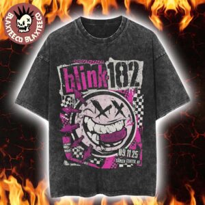 Blink 182 Darien Center New York 2025 Venue Tee At Darien Lake Amphitheater On September 11 2025 Vintage Washed T-Shirt