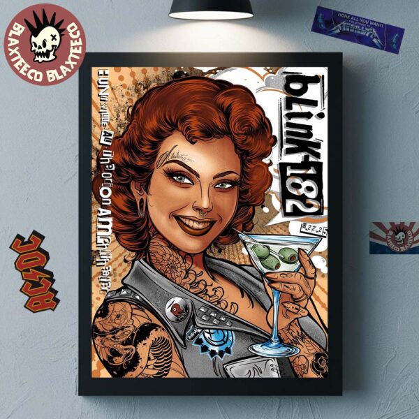 Blink-182 Huntsville Alabama 2025 Venue Poster At The Orion Amphitheater On September 22 2025 Home Decor Poster Canvas