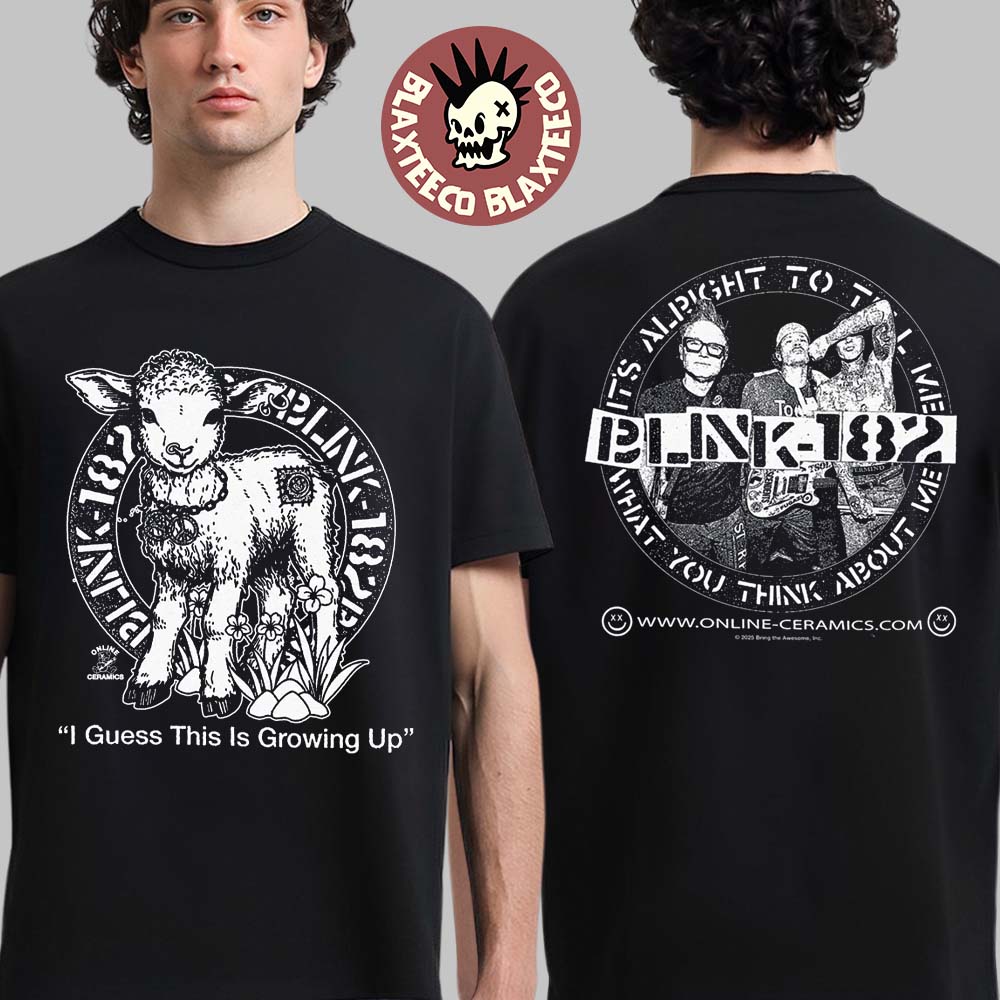 Blink 182 I Guess This Is Growing Up Missionary Impossible Tour 2025 Merch Two Sided T-Shirt