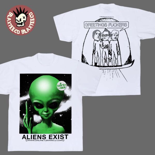 Blink 182 Missionary Impossible Tour 2025 Aliens Exits White T-Shirt