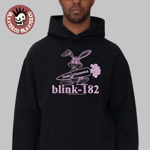 Blink 182 Missionary Impossible Tour 2025 Bunny Logo Black Hoodie