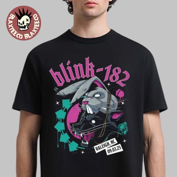 Blink 182 Missionary Impossible Tour 2025 Raleigh North Carolina Venue Tee At Coastal Credit Union Music Park At Walnut Creek On September 3 2025 T-Shirt