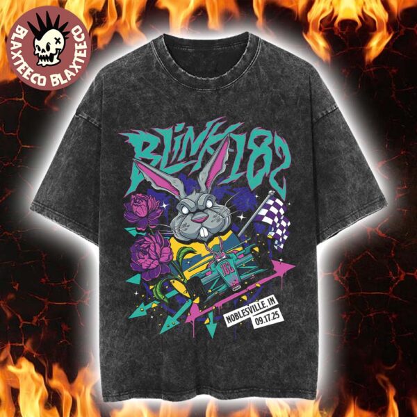 Blink 182 Noblesville Indiana 2025 Venue Tee At Ruoff Music Center On September 17 2025 Vintage Washed T-Shirt