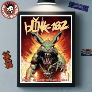 Blink 182 Riot Fest 2025 In Chicago IL Gig Poster On September 19-21 2025 Home Decor Poster Canvas