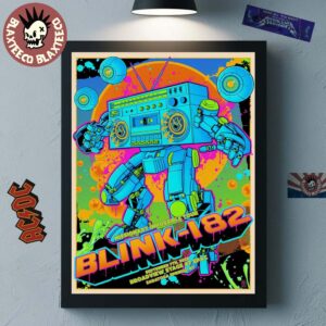 Blink 182 Saratoga Springs New York 2025 Venue Poster Missionary Impossible Tour At Broadview Stage At SPAC On September 7 2025 Radio Robot Art Poster Canvas