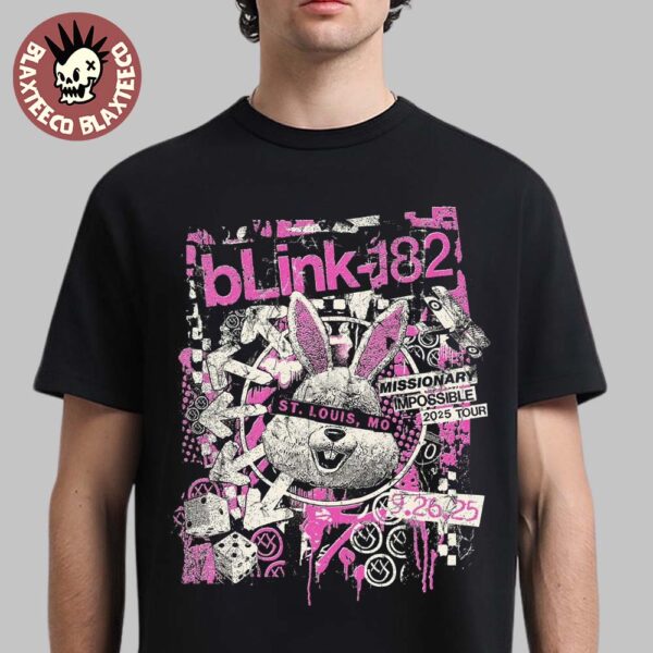 Blink 182 St Louis Missouri 2025 Exclusive Venue Tee At Hollywood Casino Amphitheater On September 26 2025 Unisex T-Shirt