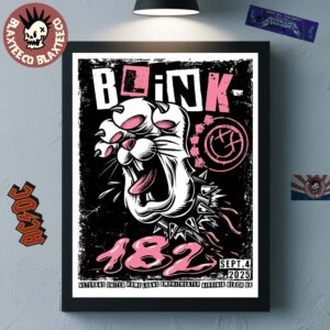 Blink 182 Virginia Beach VA 2025 Venue Poster At Veterans United Home Loans Amphitheater On September 4 2025 Home Decor Poster Canvas