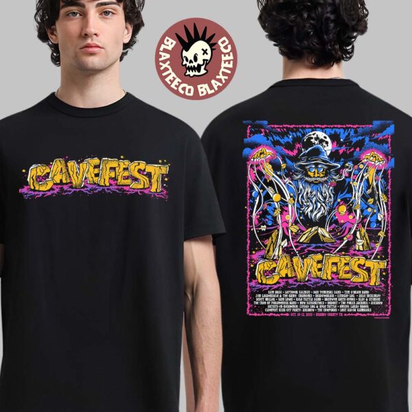 CaveFest Grundy County Tennessee 2025 Event Poster On October 10-12 2025 The Wizard Art And Lineup Two Sided T-Shirt