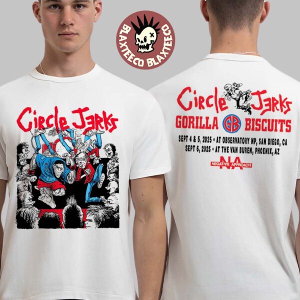 Circle Jerks X Gorilla Biscuits San Diego California And Phoenix Arizona 2025 Event Tee At Observatory NP And The Van Buren On September 4 5 6 2025 T-Shirt