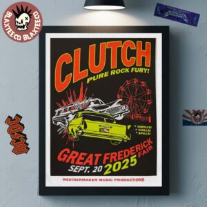 Clutch Pure Rock Fury at The Great Frederick fair On September 20 2025 Home Decor Poster Canvas