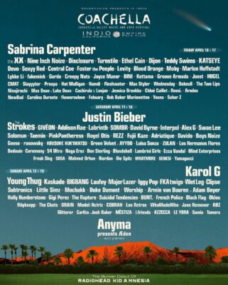 Coachella 2026 Official Poster Lineup Indio California At Empire Polo Club From April 10 to 19 2026