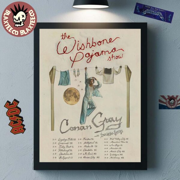 Conan Gray The Wishbone Pajama Show 2025 Tour Schedule Dates Home Decor Poster Canvas