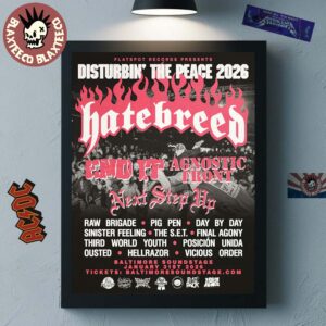 Disturbin’ The Peace 2026 Festival At The Baltimore Soundstage in Baltimore MD on January 31 2026 Full Lineup Home Decor Poster Canvas