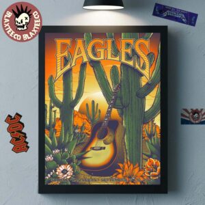 Eagles Live At Sphere Las Vegas On September 5 And 6 2025 Guitar And Cactus Artwork Home Decor Poster Canvas
