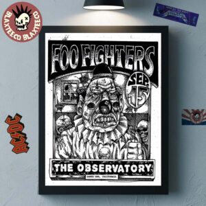 Foo Fighters Santa Ana California 2025 Venue Poster At The Observatory On September 15 2025 The Clown With Balloon Art Home Decor Poster Canvas