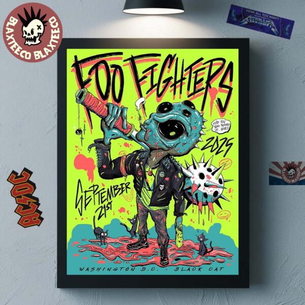Foo Fighters Washington DC 2025 Venue Poster At The Black Cat On September 21 2025 Home Decor Poster Canvas