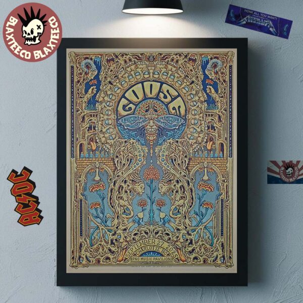 Goose Charlotte North Carolina 2025 Venue Poster At PNG Music Pavilion On September 27 2025 Home Decor Poster Canvas
