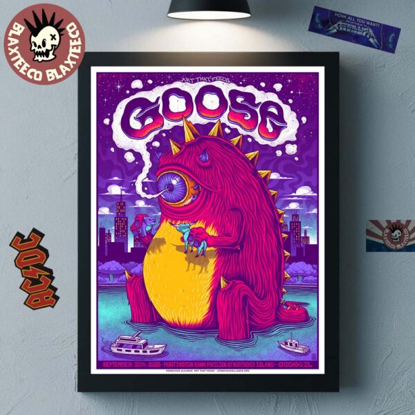 Goose Chicago Illinois 2025 Gig Poster At Huntington Bank Pavilion At Northerly Island On September 20 2025 Home Decor Poster Canvas