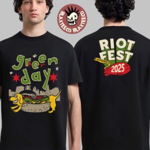 Green Day Riot Fest 2025 Merch Tee In Chicago IL On September 21 2025 The Hot Dog Funny Art Two Sided T-Shirt
