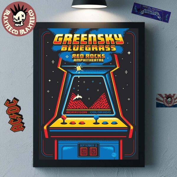 Greensky Bluegrass Red Rocks Amphitheatre Venue Poster In Morrison Colorado On September 13 2025 Home Decor Poster Canvas