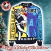 Guns N Roses Happy Holidays Snowy Knitted Blue 2025 Ugly Christmas Sweater